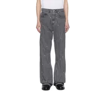 Gray Multi Rivet Jeans