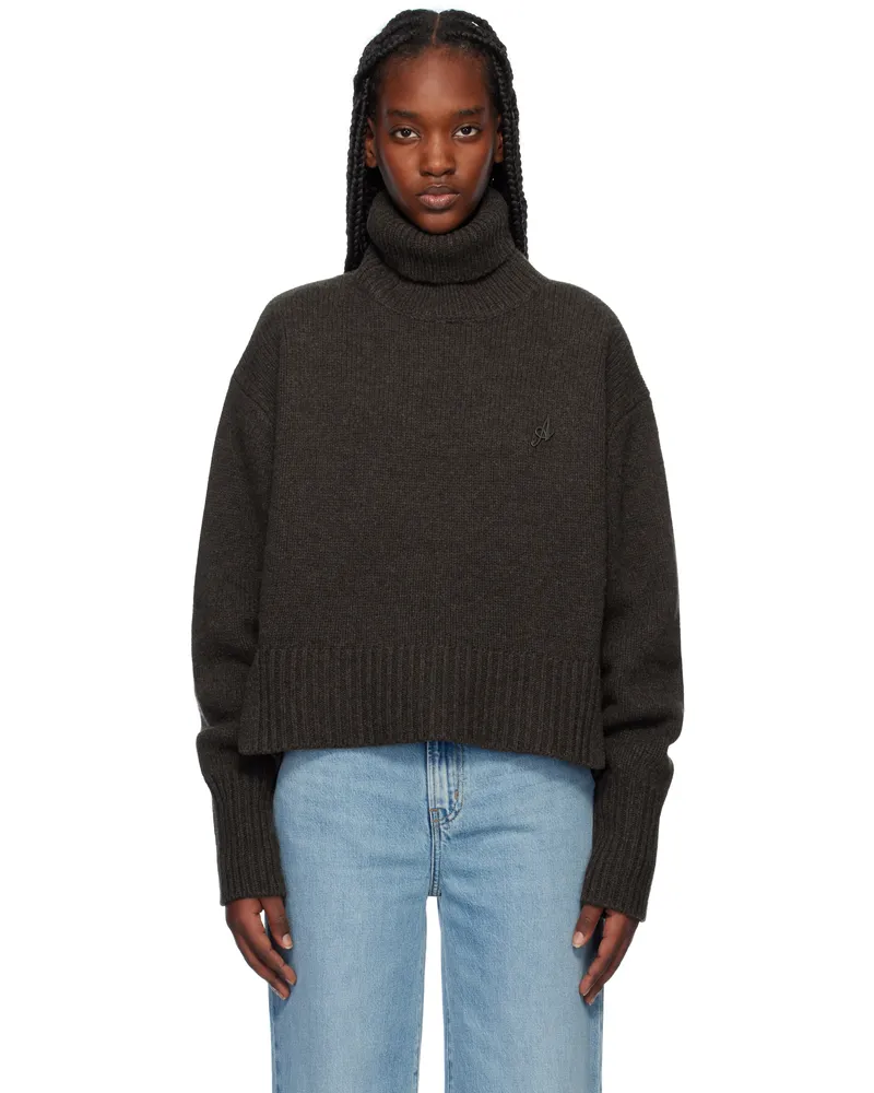 Axel Arigato Brown Remain Cropped Turtleneck Dark