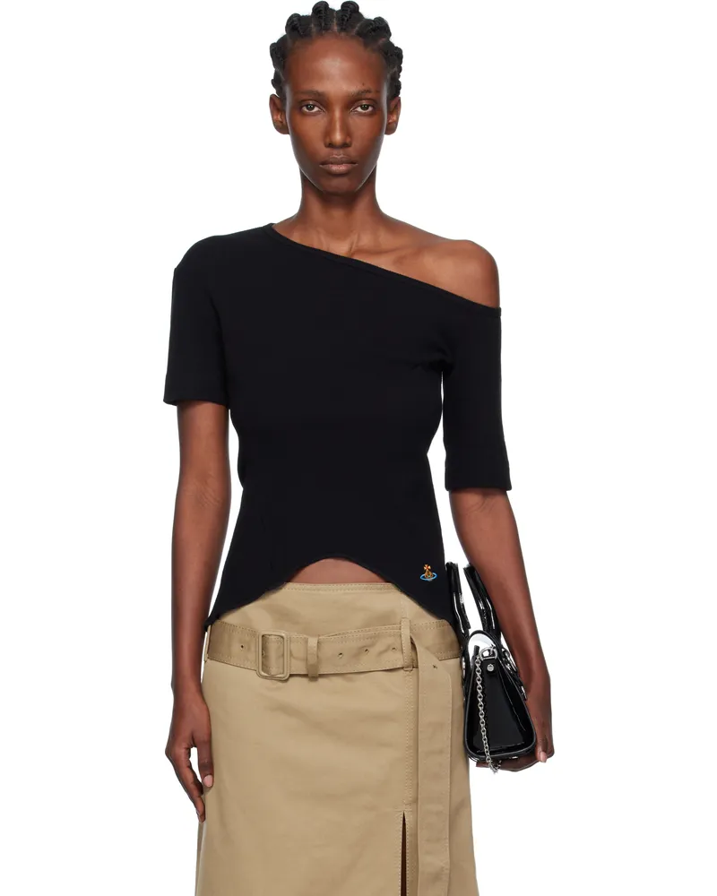 Vivienne Westwood Black Shoulder Orgy T-shirt N401