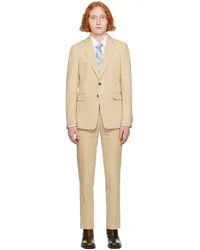 Dries van Noten Beige Cotton & Linen Suit Hay