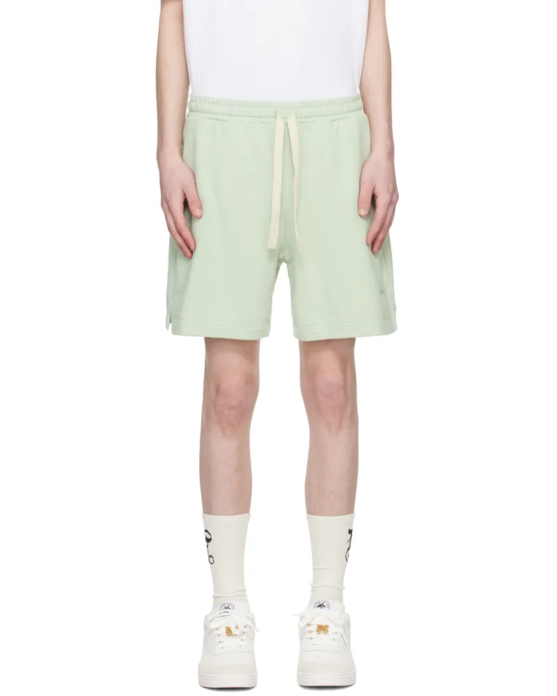 Palm Angels Green Embroidered Shorts Mint