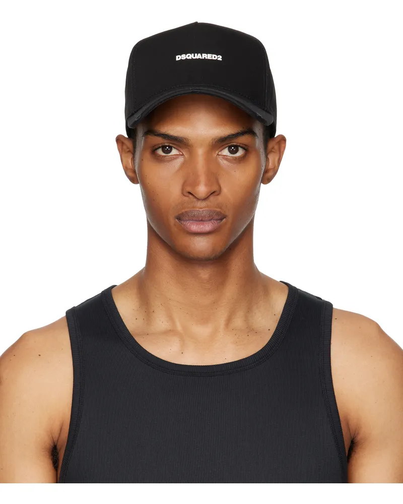 Dsquared2 Black Mini Logo Baseball Cap Black+white