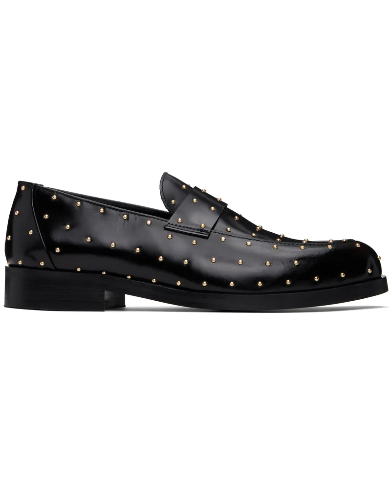 Ernest W. Baker Black Studded Leather Loafers Black