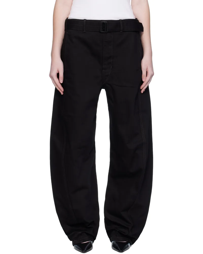 Christophe Lemaire Black Twisted Belted Jeans Bk999