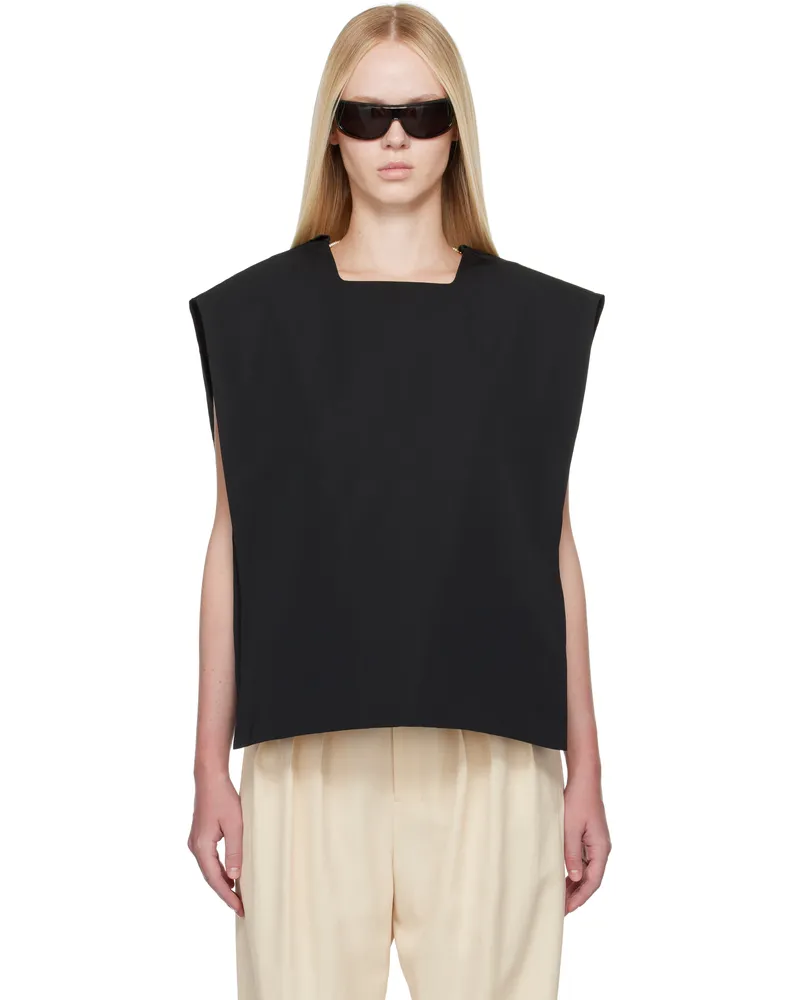 Carven Black Square Duchesse Top Deep