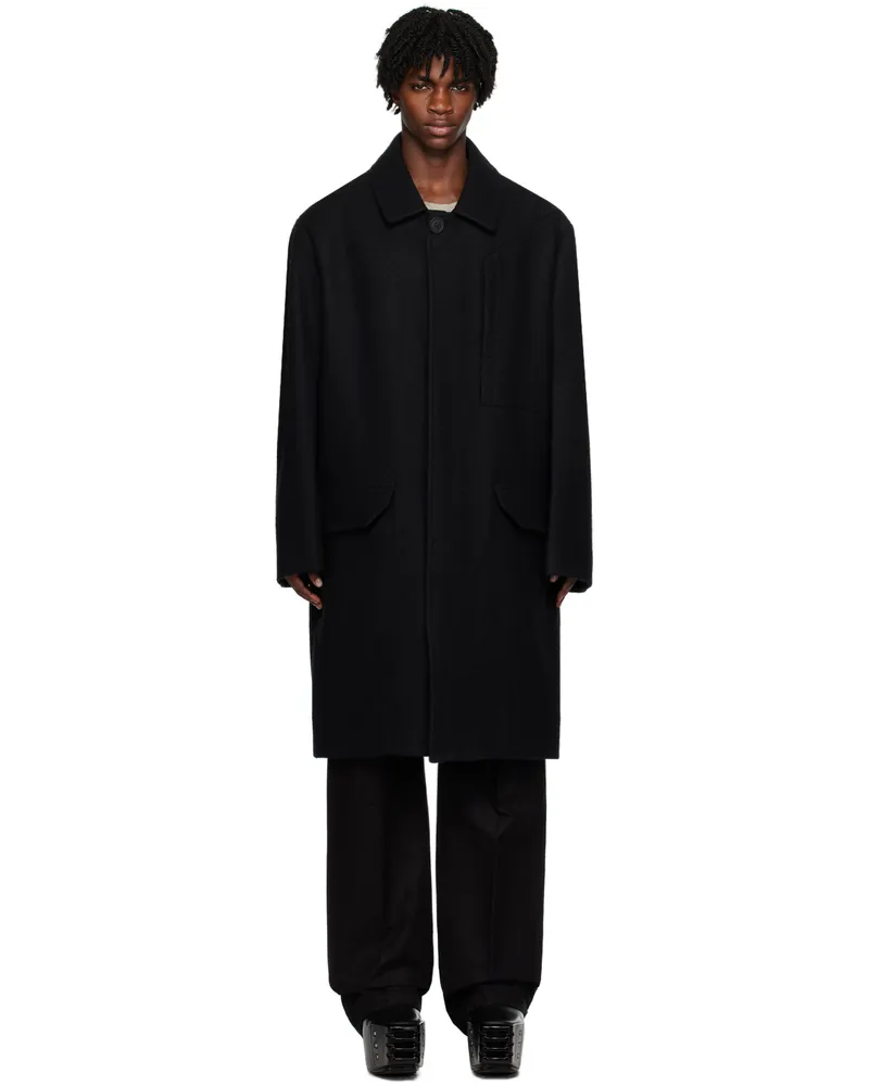 Rick Owens Black Jumbo Mac Coat 09