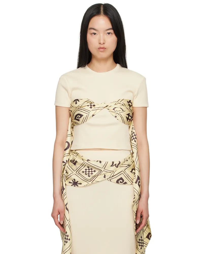 Nanushka Off-White Binno T-Shirt Creme