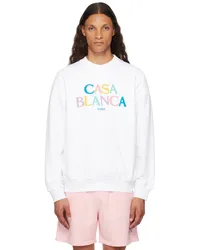 Casablanca Paris White Stacked Logo Sweatshirt Stacked