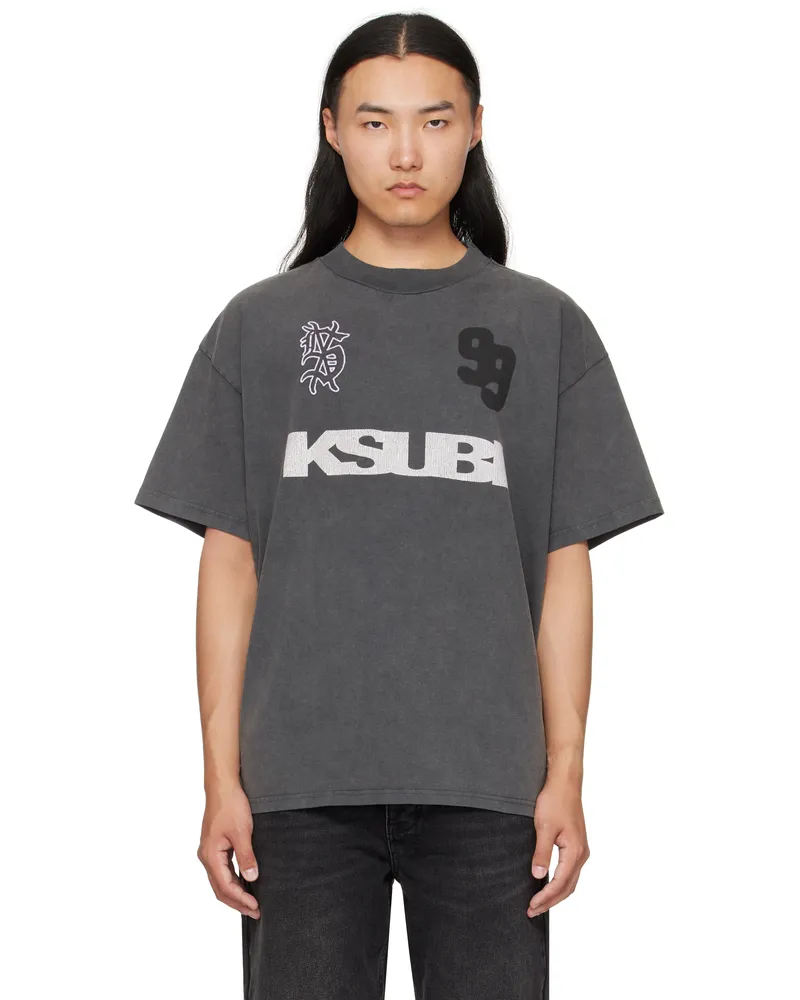 ksubi Gray Rugged Ekcess T-shirt Charcoal