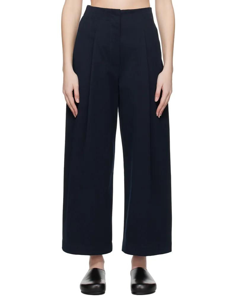 Studio Nicholson Navy Dordoni Trousers Dark