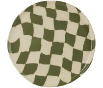 Green & White Check Dinner Plate