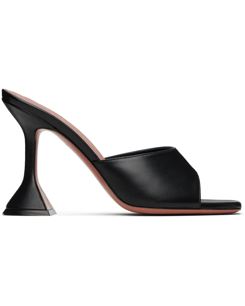 Amina Muaddi Black Lupita Slipper Heeled Sandals Black
