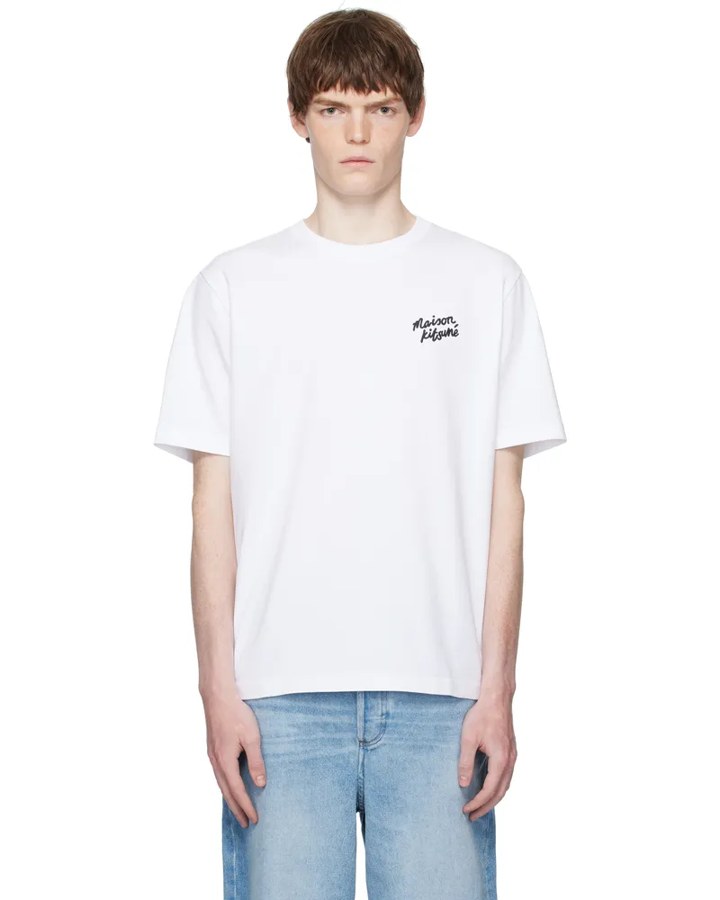 Kitsuné White 'Maison Kitsuné' Handwriting Comfort T-shirt M186