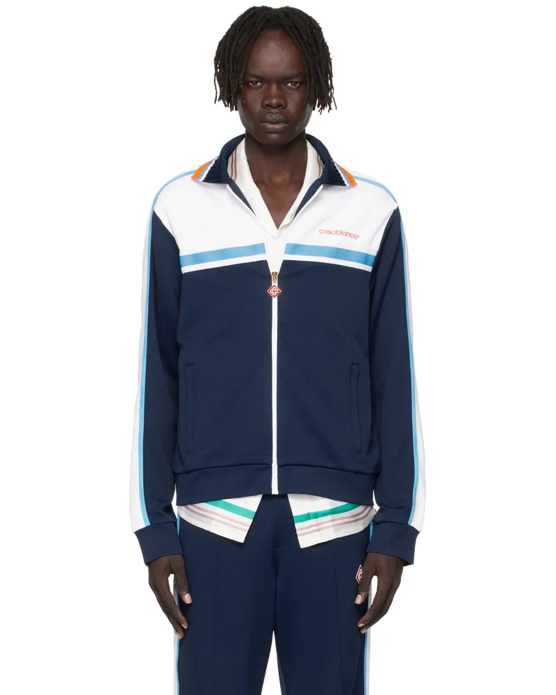 Casablanca Paris Navy & White Pique Track Jacket Navy