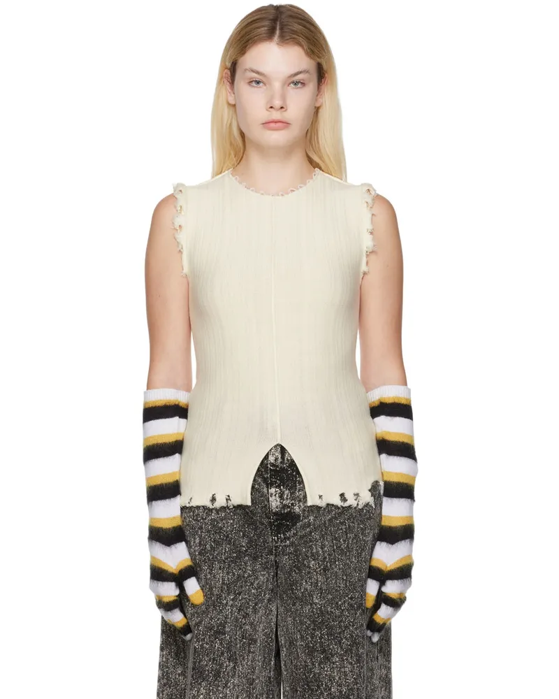 Marni Black & Yellow Striped Gloves Rgw04