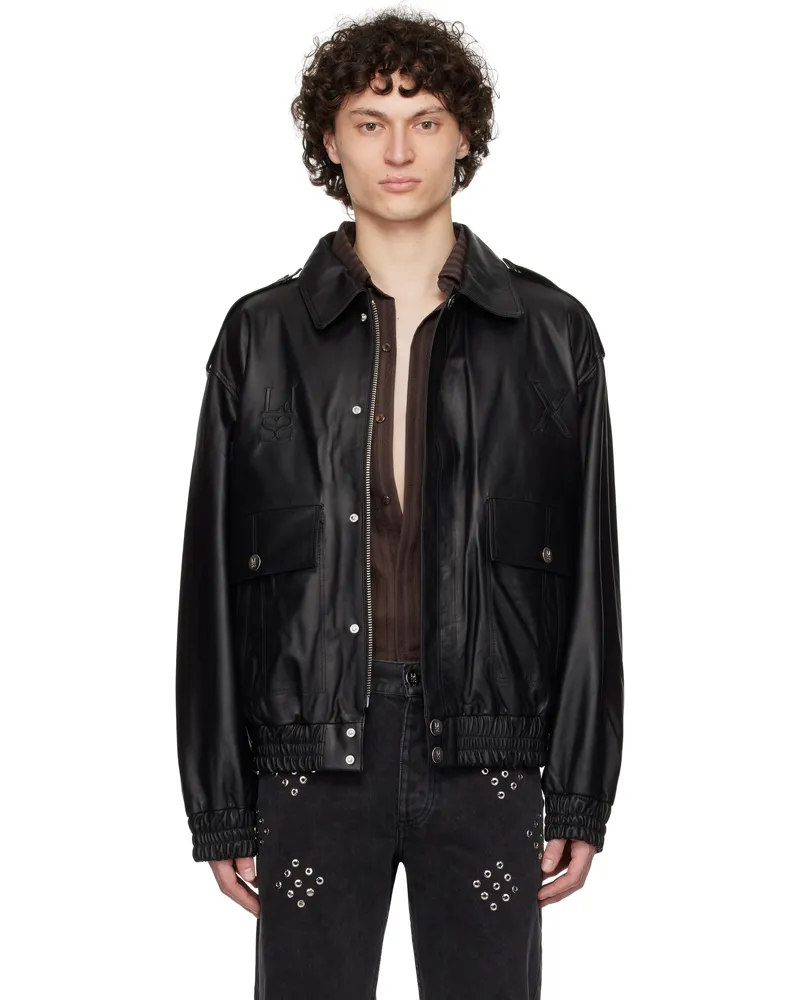 Ludovic de Saint Sernin Black Robert Leather Jacket Black