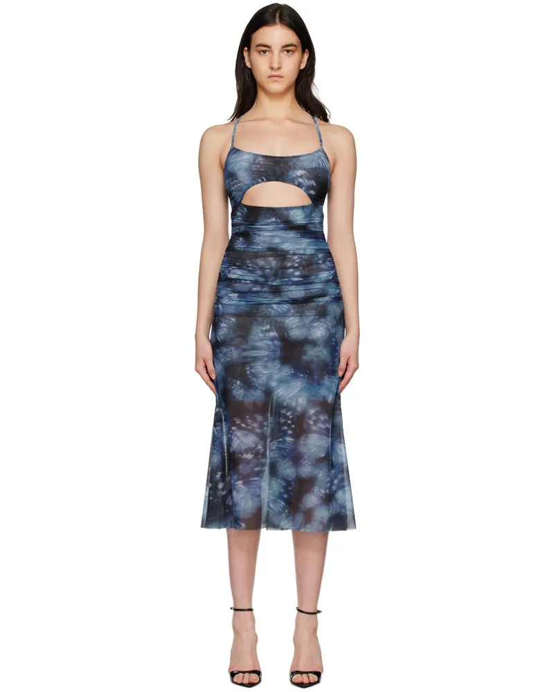 MISBHV Blue Butterfly Midi Dress Blue