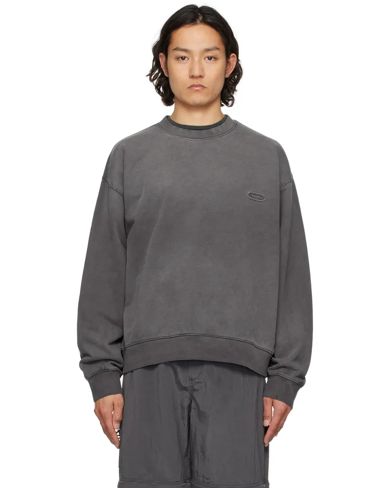 SOLID HOMME Gray Dyeing Back Logo Sweatshirt 611g