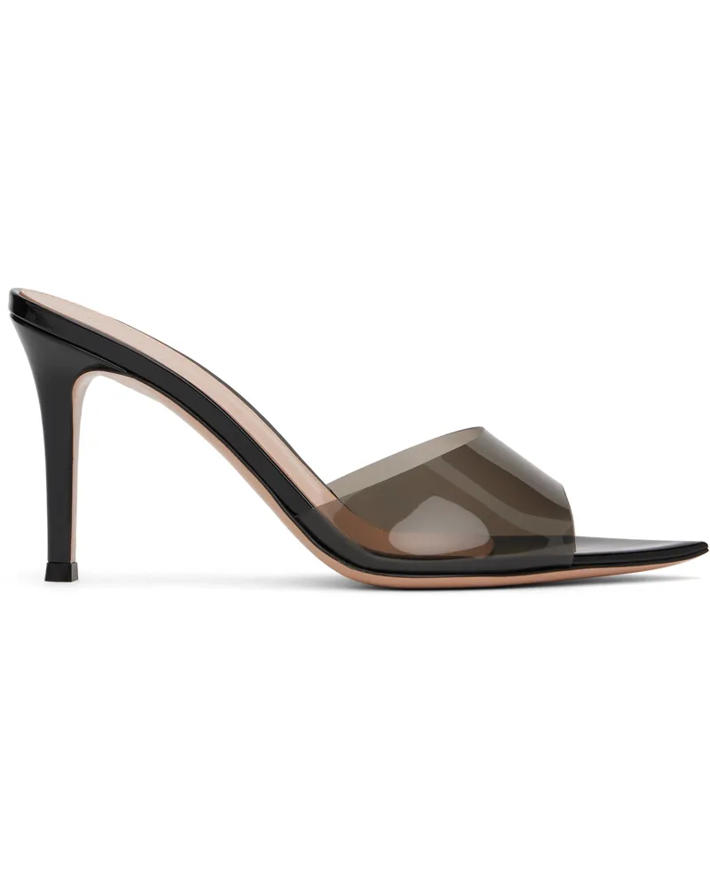 Gianvito Rossi Black Elle 85 Heeled Sandals Fume'+black