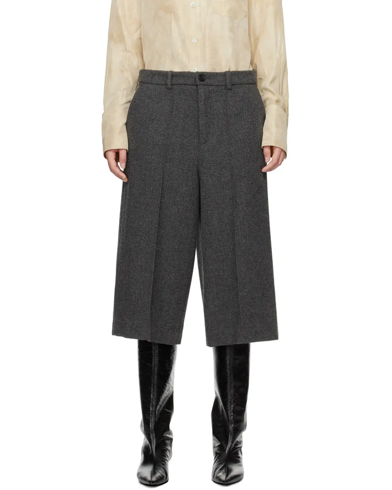 UMBER POSTPAST Gray Wool Bermuda Shorts Grey