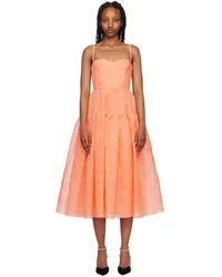 Erdem Orange Abelia Midi Dress Neon