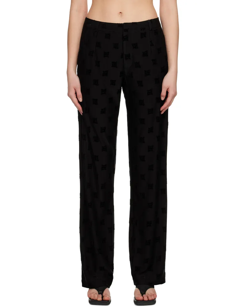 MISBHV Black Monogram Trousers Black