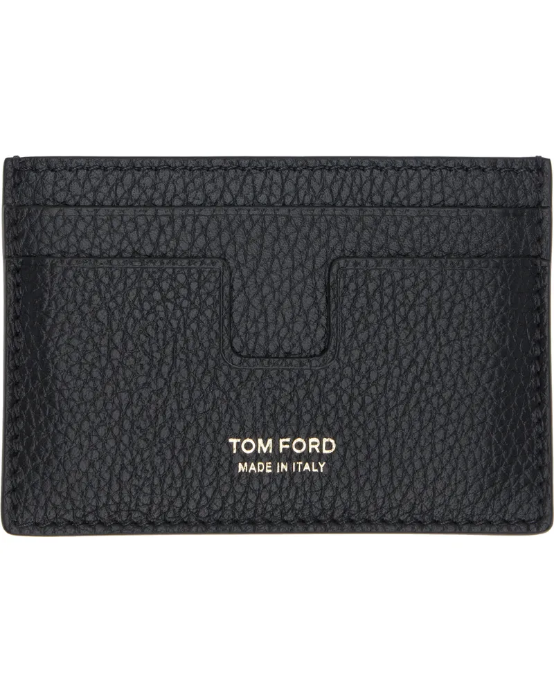 Tom Ford Black Grain Leather Classic Card Holder 1n001black