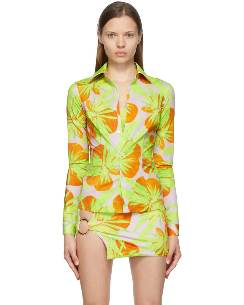 Louisa Ballou Pink & Green Nylon Jersey Shirt Light