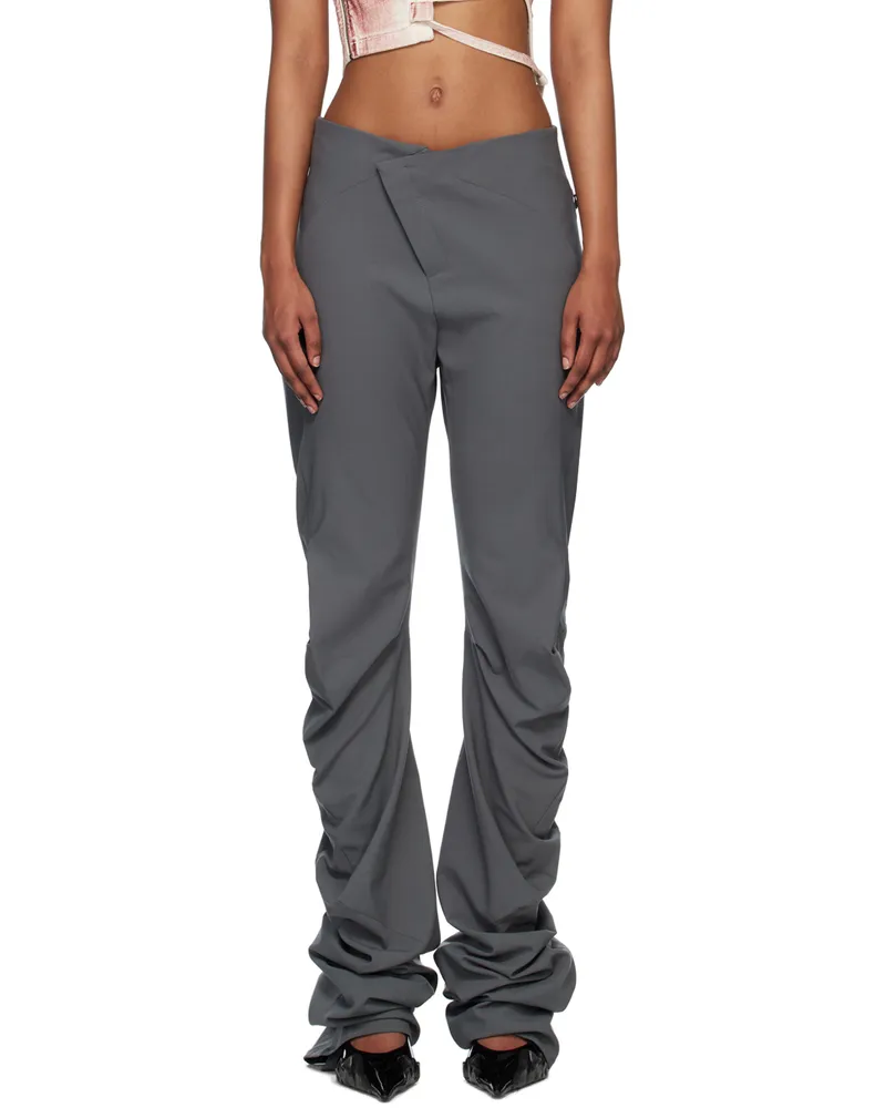 OTTOLINGER SSENSE Work Capsule – Gray Drape Trousers Dark