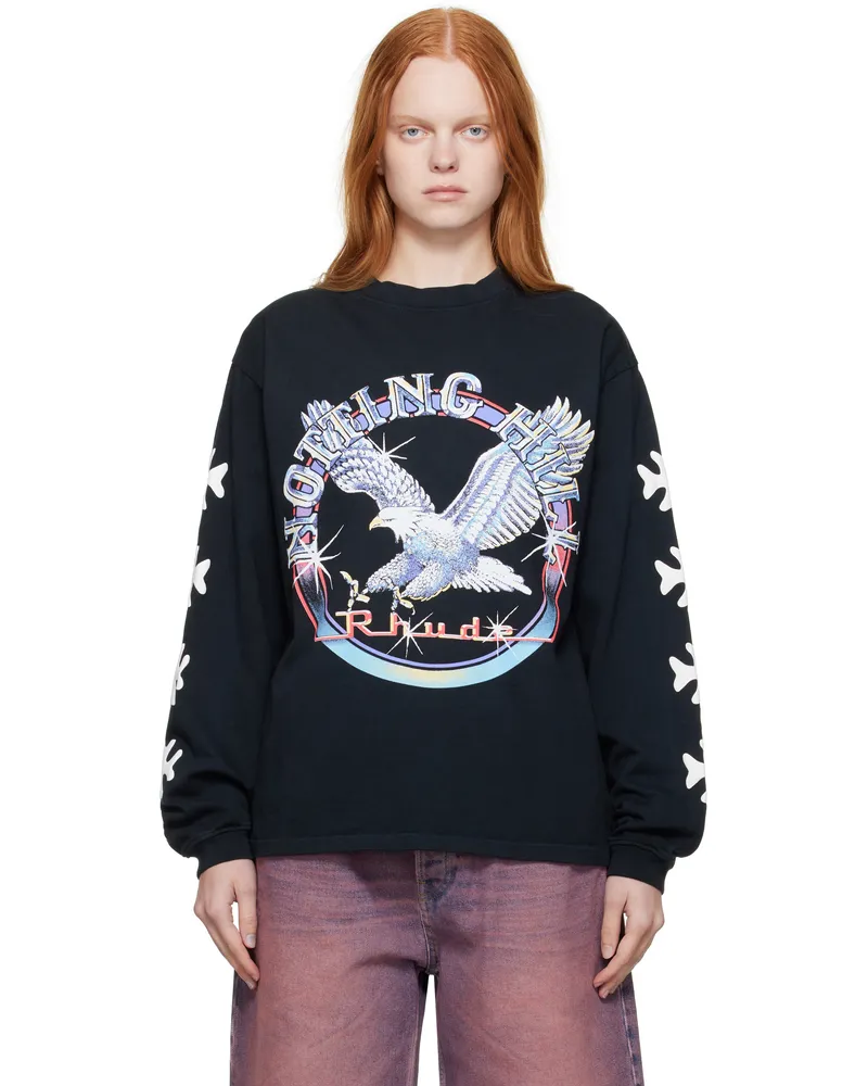 RHUDE Black 'Notting Hill' Eagle LS T-shirt 0027