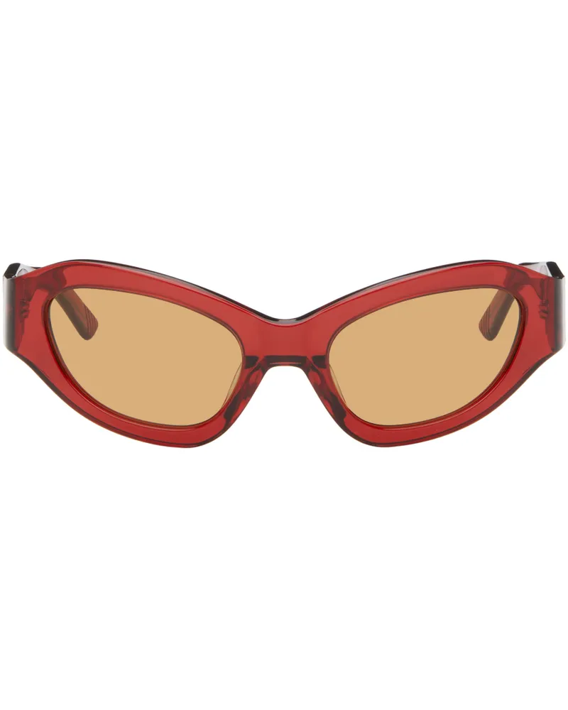Eckhaus Latta SSENSE Exclusive Red 'The Bug' Sunglasses Brown