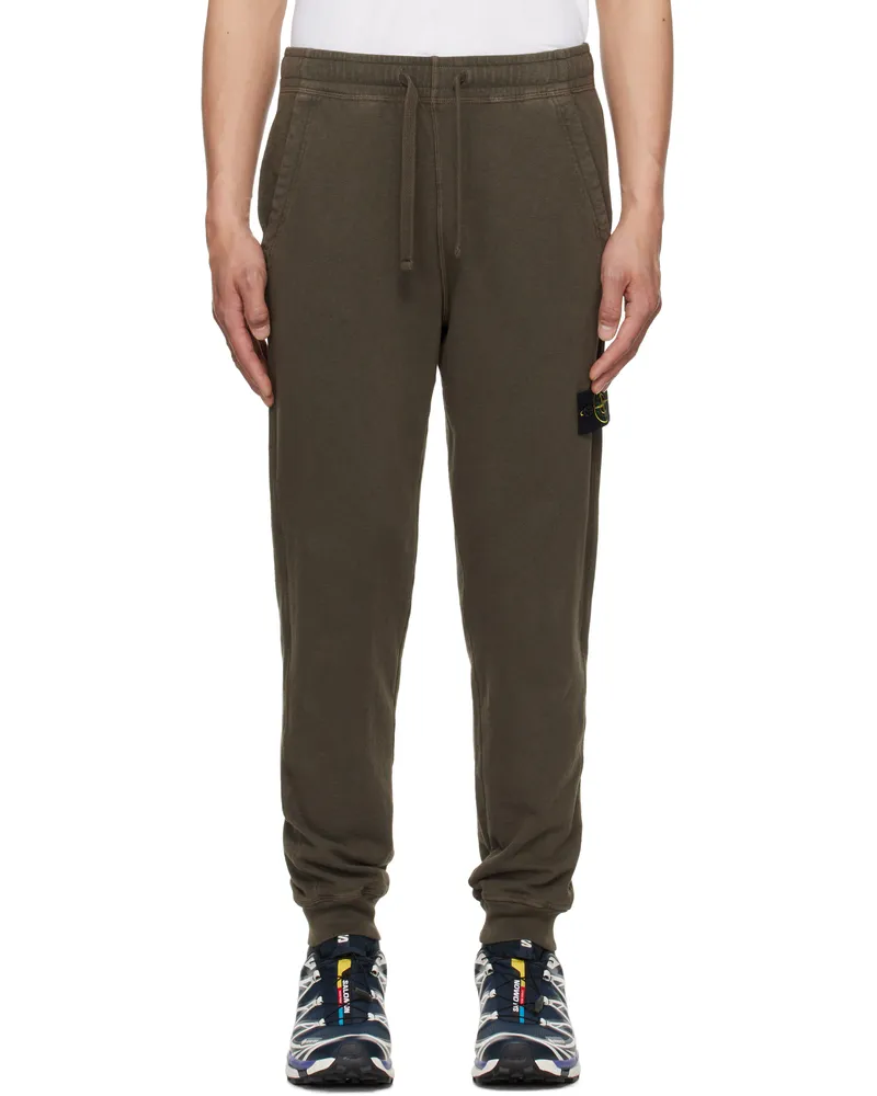 Stone Island Green Malfilé Fleece Sweatpants V0154