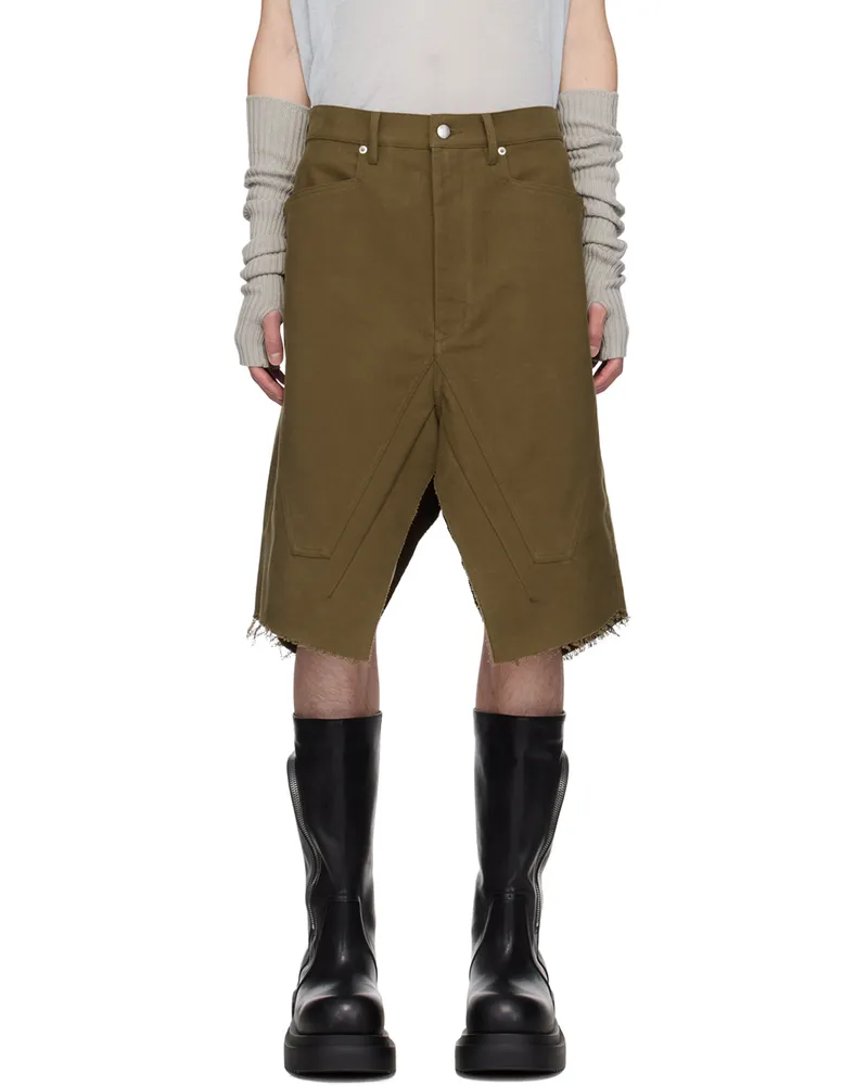 Rick Owens Khaki Porterville Slivered Skirt 35
