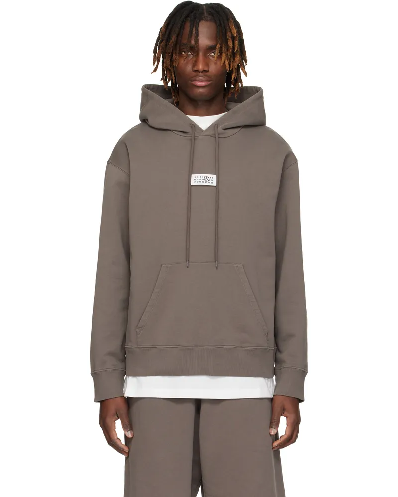 Maison Margiela Brown Unbrushed Cotton Hoodie 812