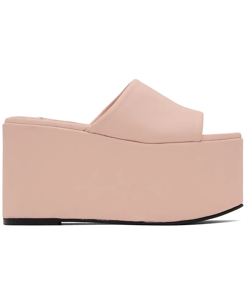 Simon Miller Pink Faux-Leather Blackout Platform Sandals Tommy