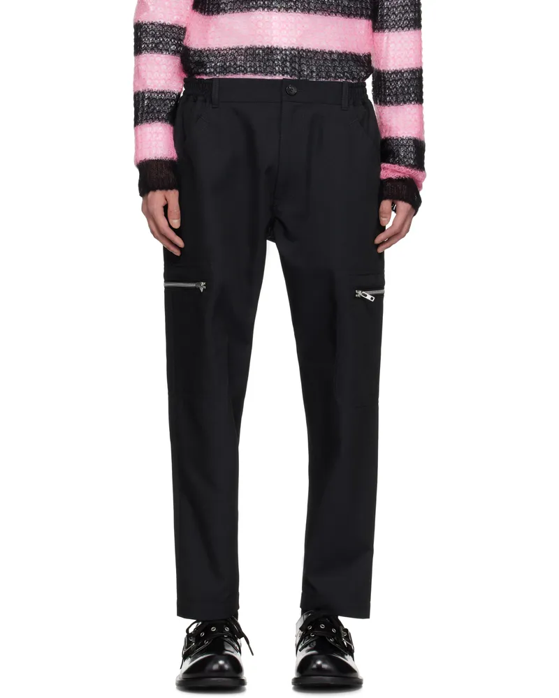 Comme des Garçons Navy Irregular Pin Head Trousers 1