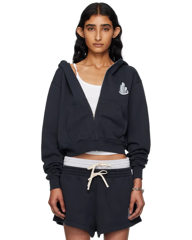 ABRA SSENSE Exclusive Navy Building Hoodie Blue