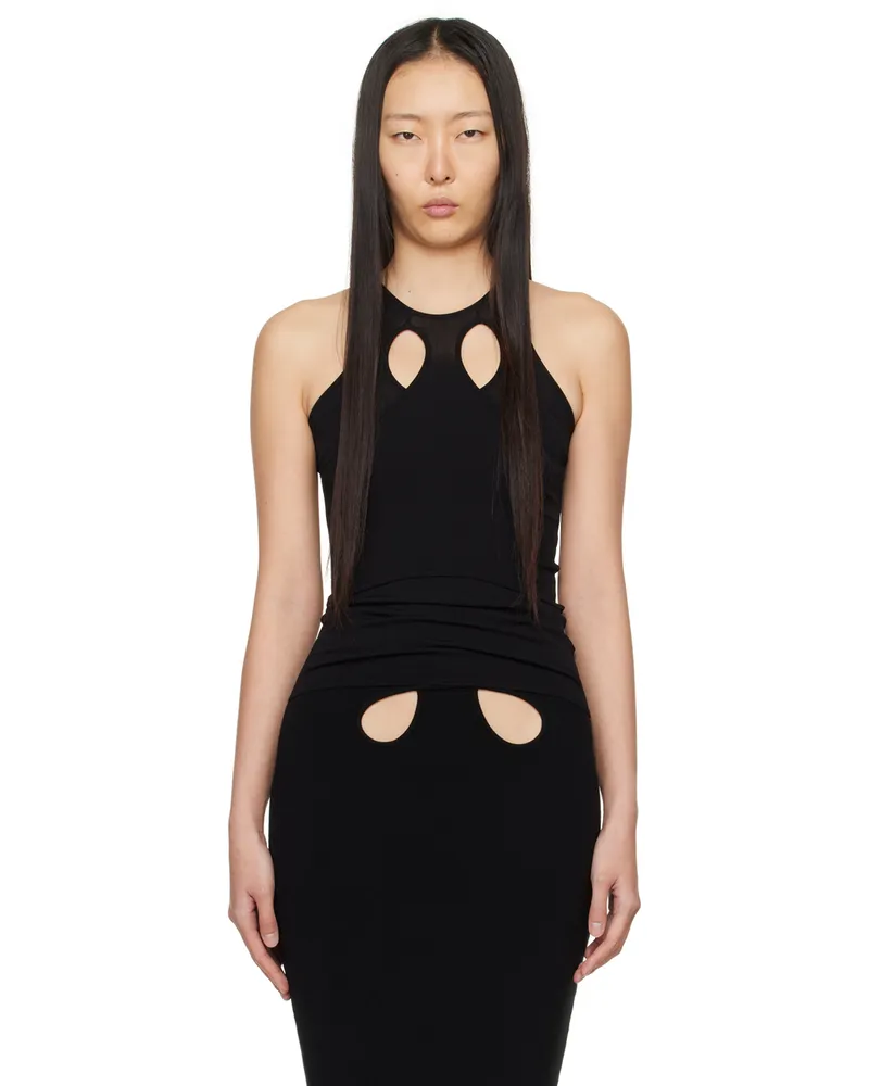 Dion Lee Black Mobius Loop Tank Top Black