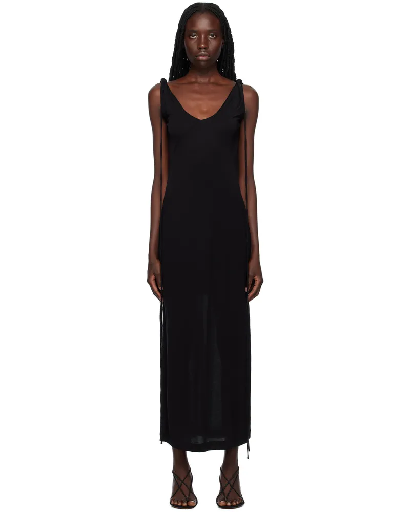 BITE Studios Black Twisted Midi Dress Black