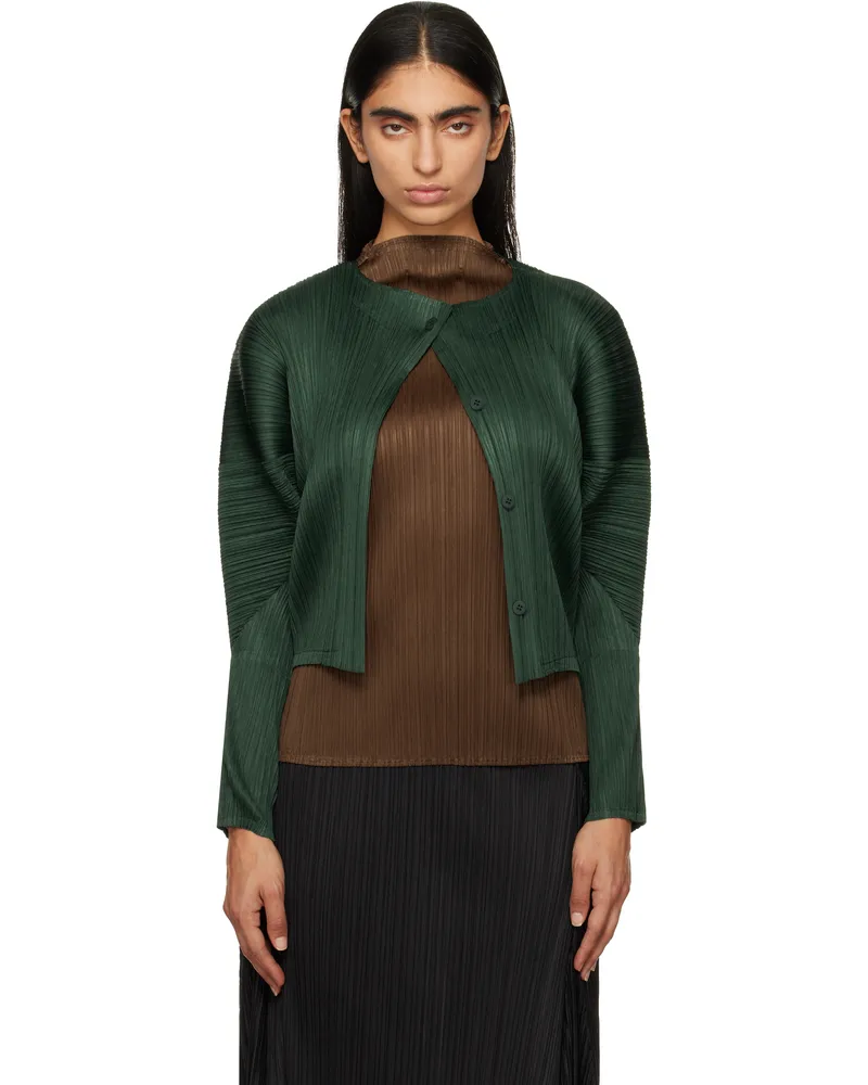Issey Miyake Green Monthly Colors October Cardigan 68