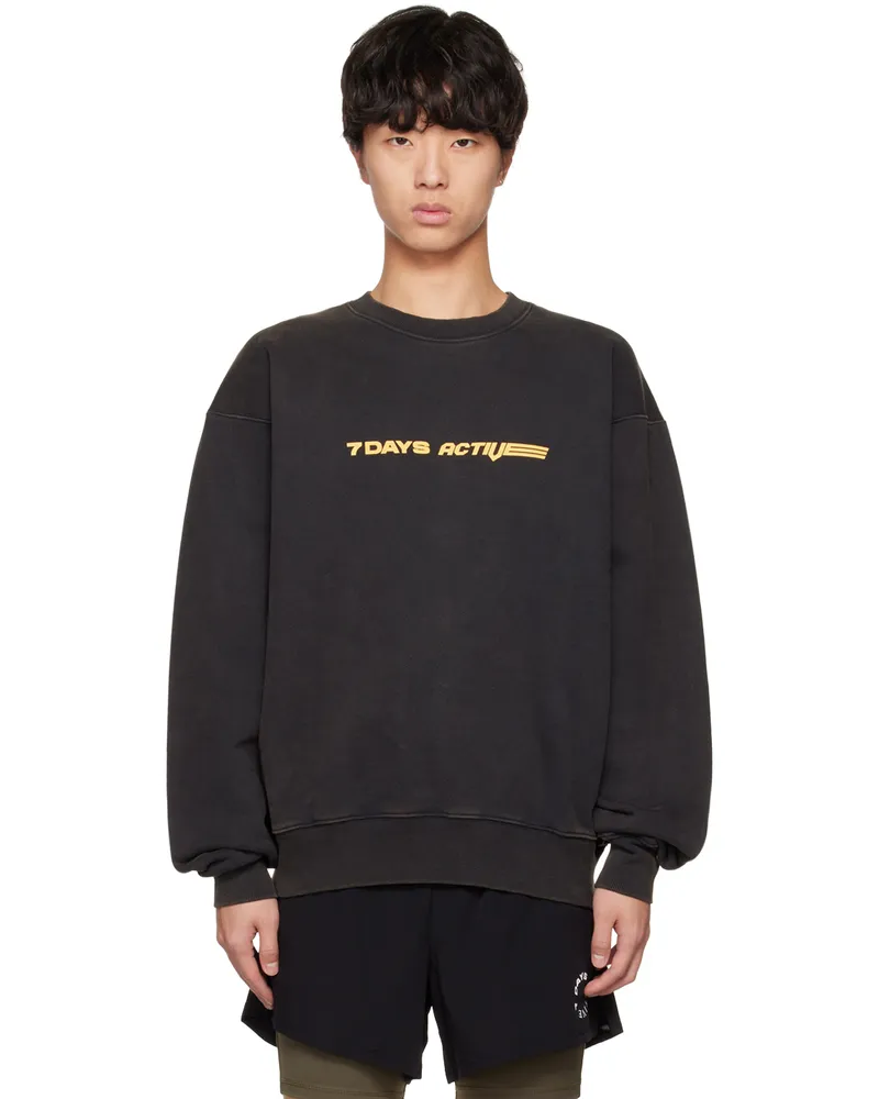 7 DAYS Active Black Crewneck Sweatshirt 001