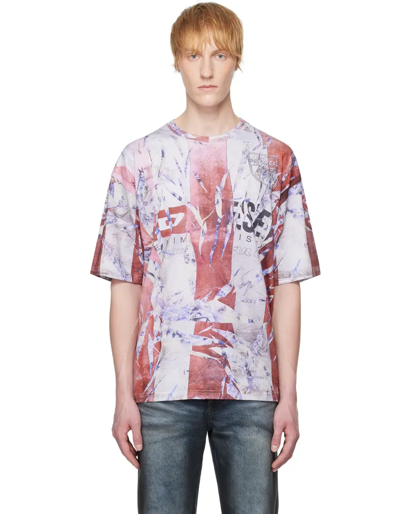 Diesel Red & White T-Boxt-R13 T-shirt 42aa