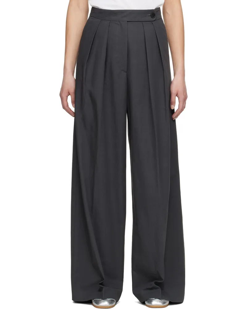 Dries van Noten Gray Pleated Trousers 803