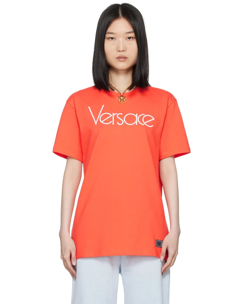 Versace Orange 1978 Re-Edition Logo T-Shirt 2r440