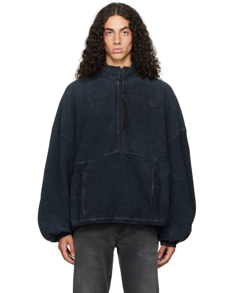 Alexander Wang Blue Half-Zip Sweatshirt 485a