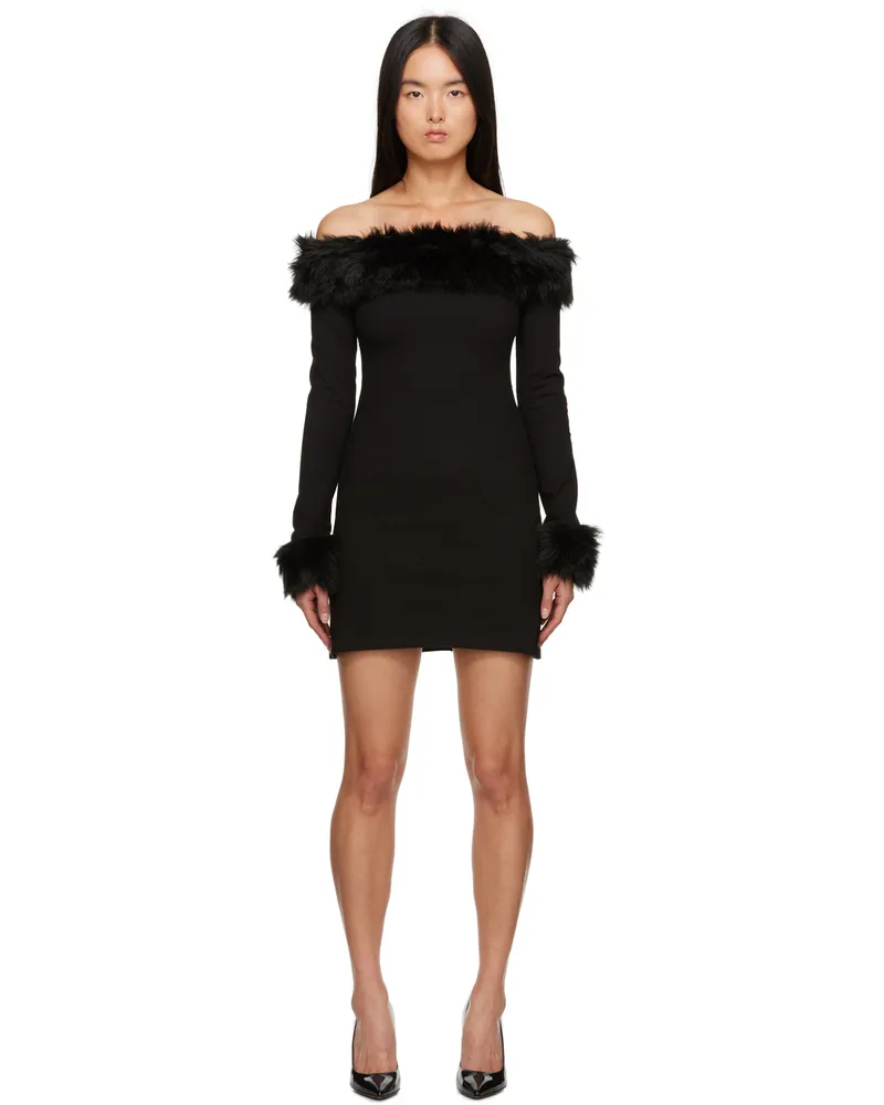 Heron Preston Black Off-The-Shoulder Minidress Black