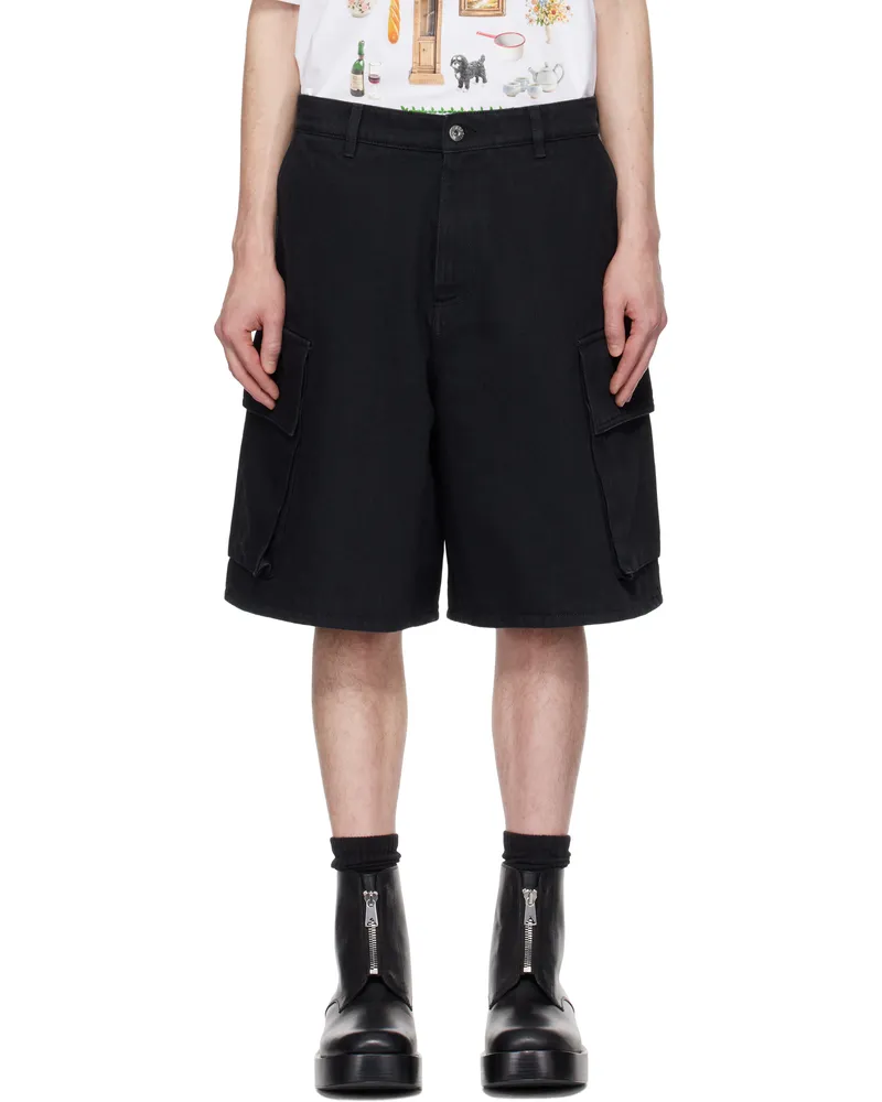 J.W.Anderson Black Cargo Denim Shorts 999