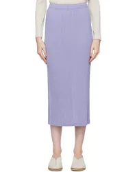 Issey Miyake Blue Hatching Midi Skirt Asagao