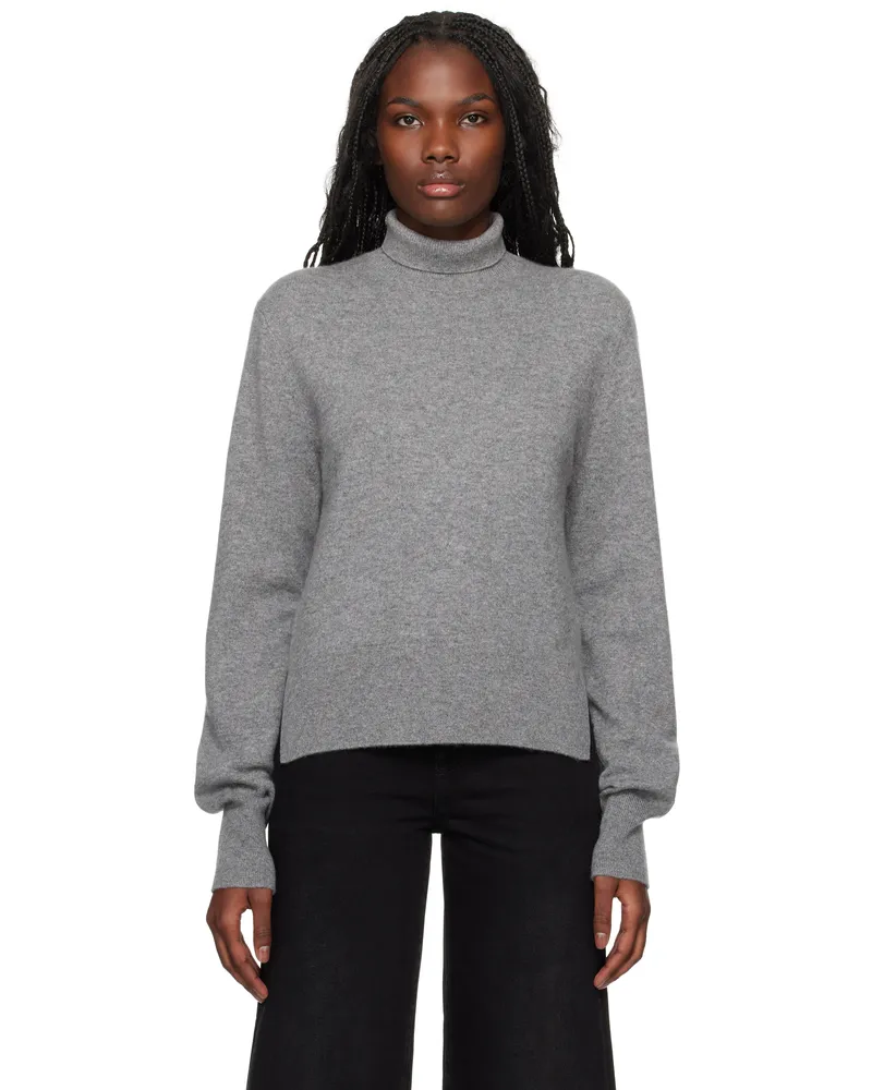 Totême Gray Cropped Turtleneck Grey