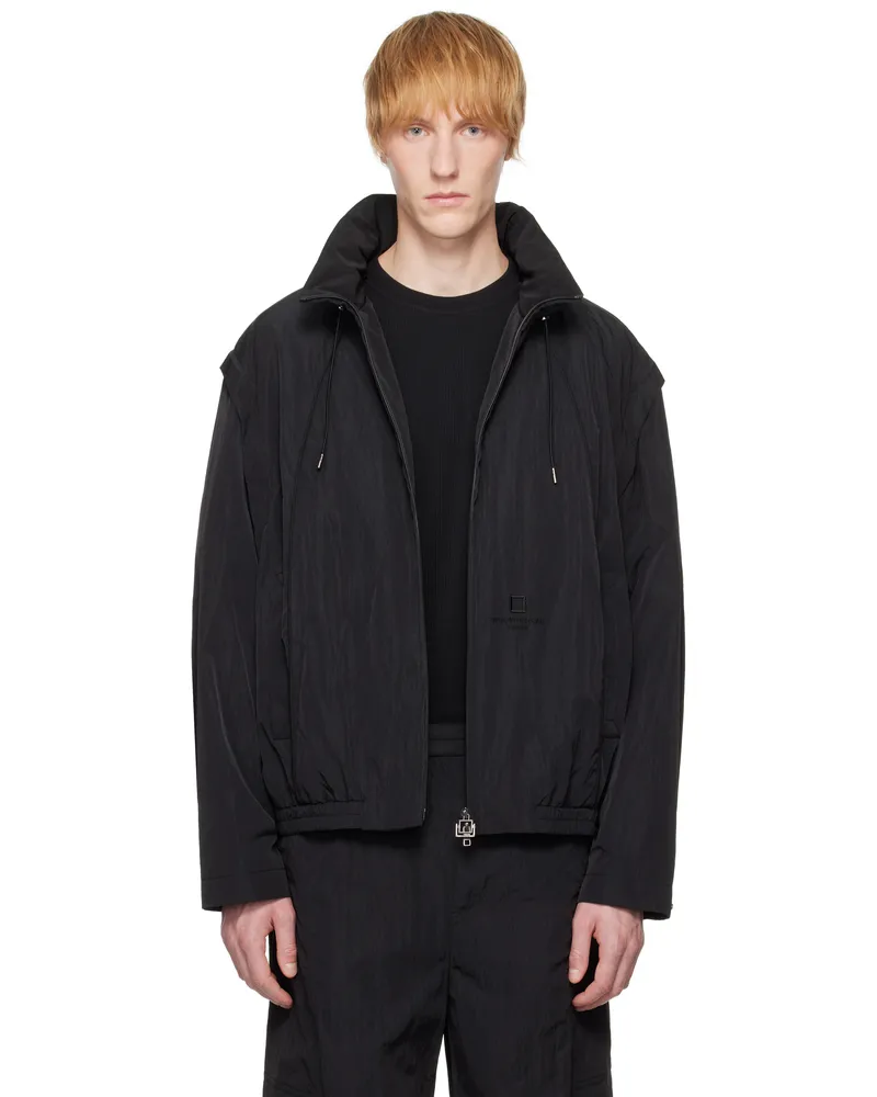 Wooyoungmi Black Nylon Track Jacket Black926b